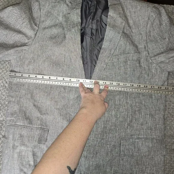J.Crew Thompson‎ Men's 100% Linen Blazer Sport Coat Gray 46R Summer Wedding